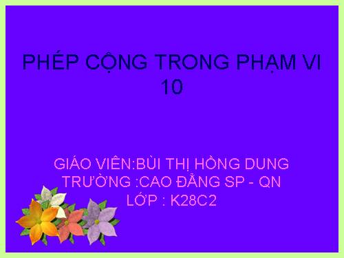 Phép cộng trong phạm vi 10