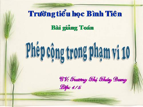 Phép cộng trong phạm vi 10