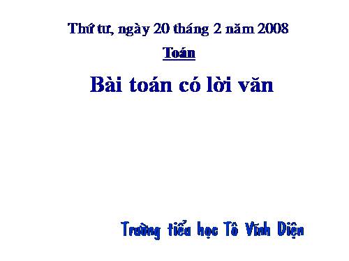 Bài toán có lời văn