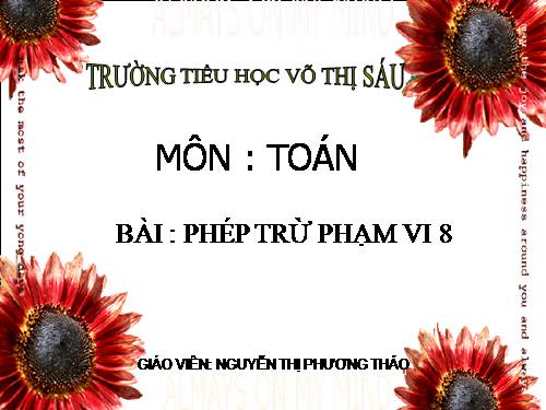 Phép trừ trong phạm vi 8