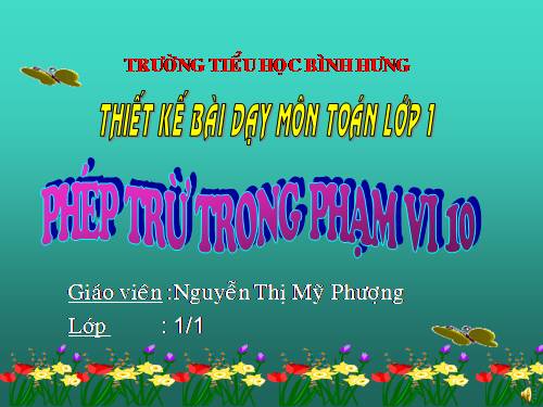 Phép trừ trong phạm vi 10