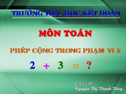 Phép cộng trong phạm vi 5