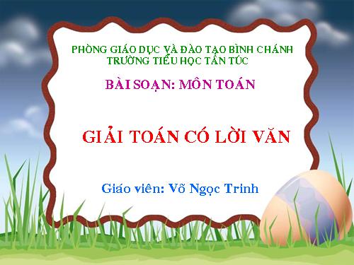 Giải toán có lời văn