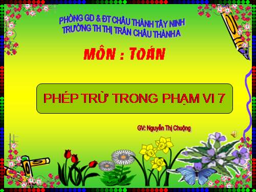 Phép trừ trong phạm vi 7