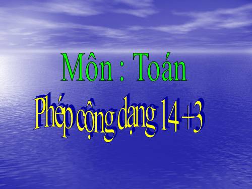 Phép cộng dạng 14+3