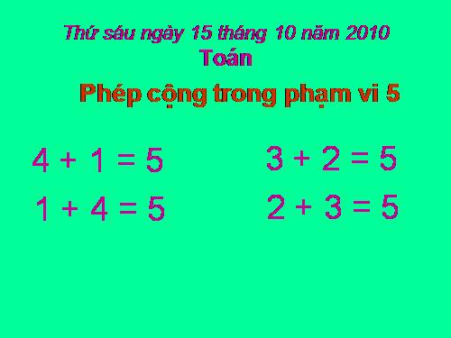 Phép cộng trong phạm vi 5