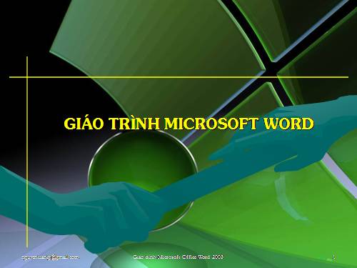 Giáo trình Microsoft Word