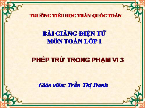 Phép trừ trong phạm vi 3