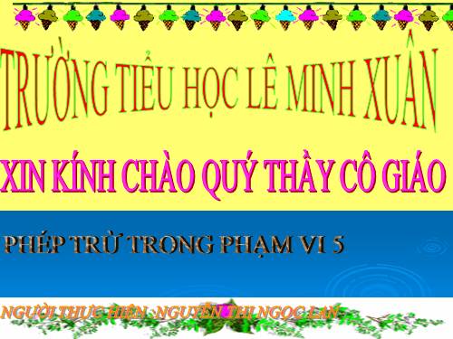 Phép trừ trong phạm vi 5