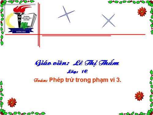 Phép trừ trong phạm vi 3