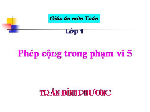 Phép cộng trong phạm vi 5