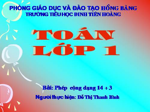 Phép cộng dạng 14+3