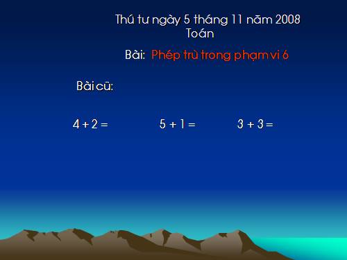 Phép trừ trong phạm vi 6