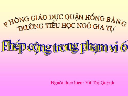 Phép cộng trong phạm vi 6