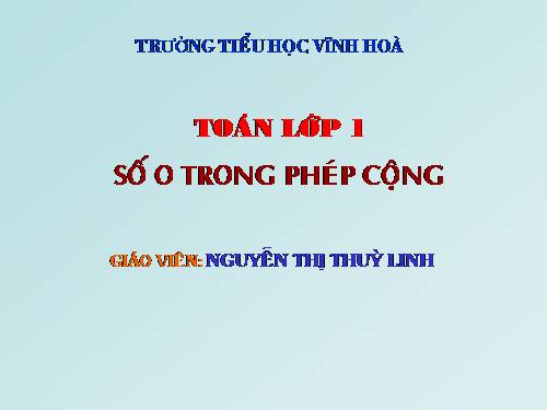 Số 0 trong phép cộng