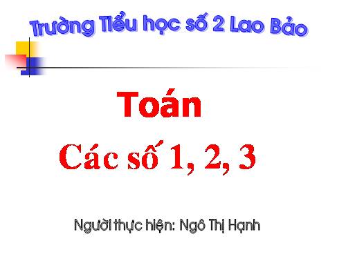 Các số 1, 2, 3