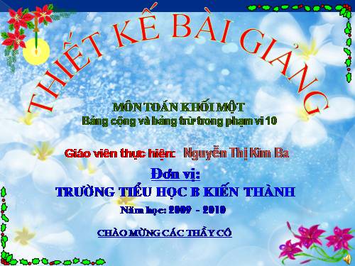 Bảng cộng và bảng trừ trong phạm vi 10