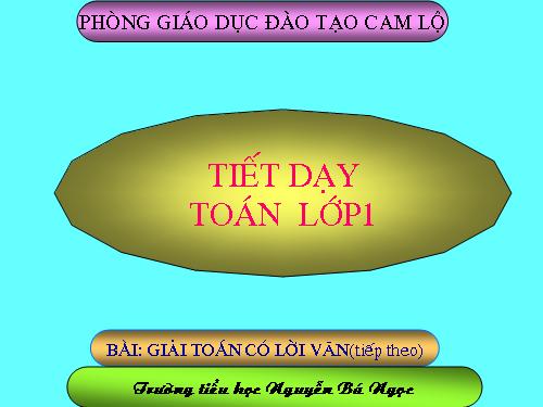 Giải toán có lời văn (tiếp theo)