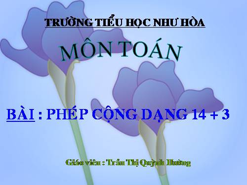 Phép cộng dạng 14+3