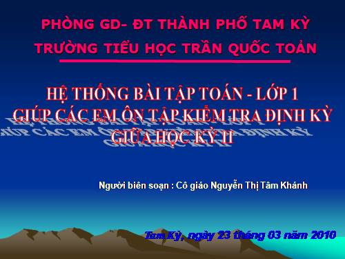 ÔN TẬP TOÁN - LỚP 1