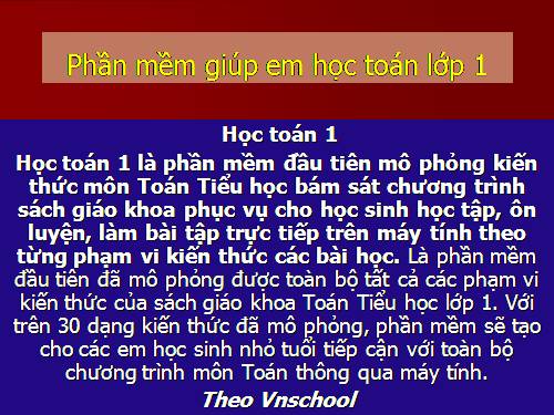 Phần mềm luyện toán lớp 1