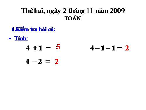 Phép trừ trong phạm vi 5