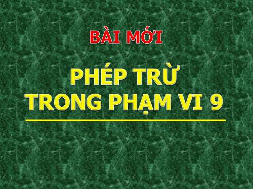 Phép trừ trong phạm vi 9