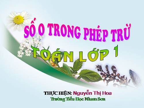 Số 0 trong phép trừ