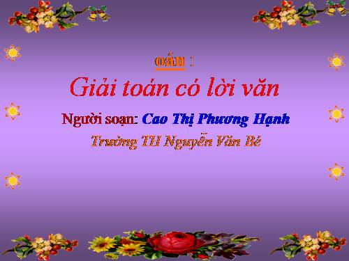 Giải toán có lời văn