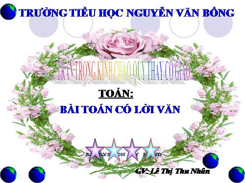 Bài toán có lời văn