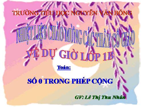 Số 0 trong phép cộng