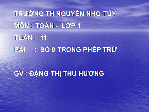 Số 0 trong phép trừ