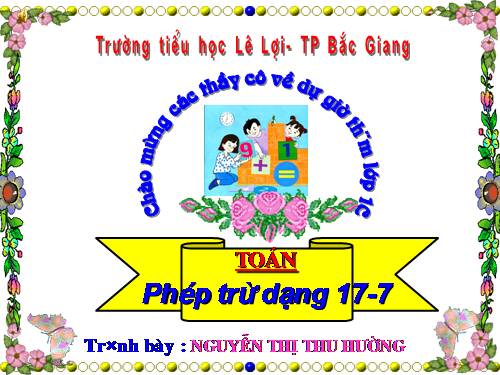 Phép trừ dạng 17-7