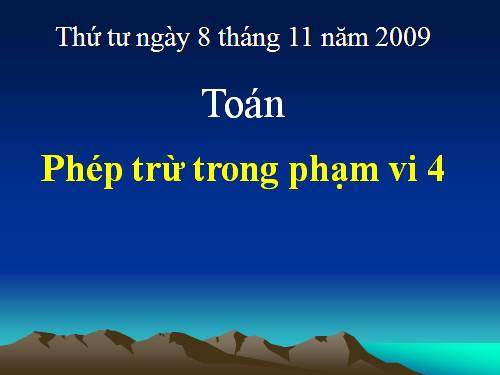 Phép trừ trong phạm vi 4