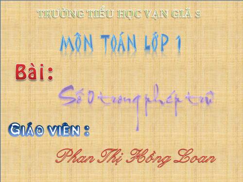 Số 0 trong phép trừ