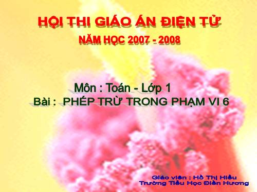 Phép trừ trong phạm vi 6