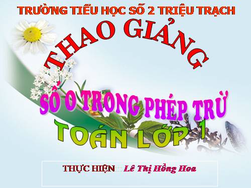 Số 0 trong phép trừ