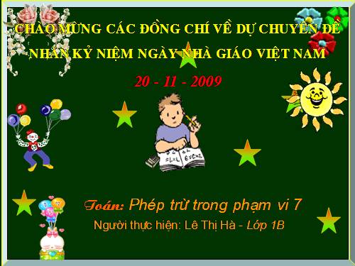 Phép trừ trong phạm vi 7