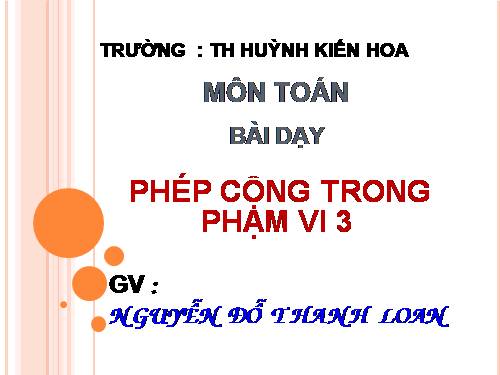 Phép cộng trong phạm vi 3