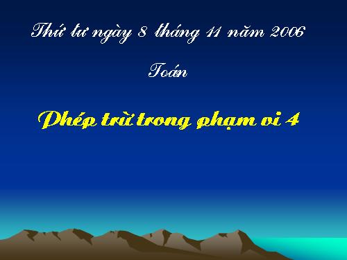 Phép trừ trong phạm vi 4