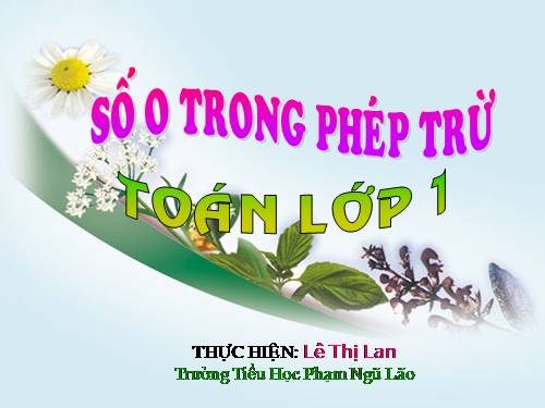 Số 0 trong phép trừ