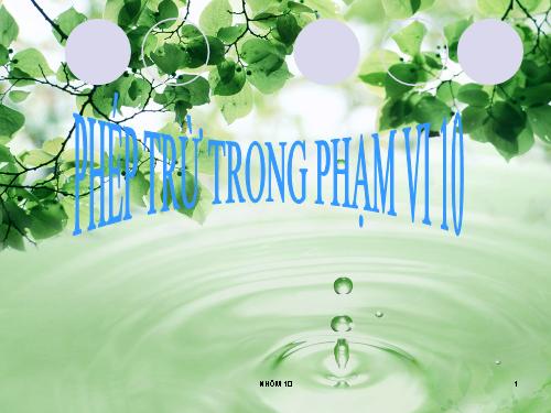 Phép trừ trong phạm vi 10