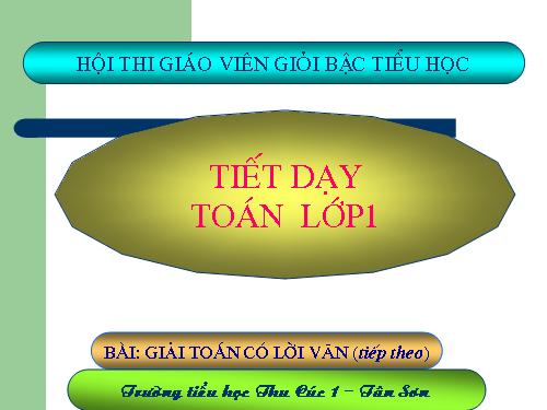 Giải toán có lời văn (tiếp theo)