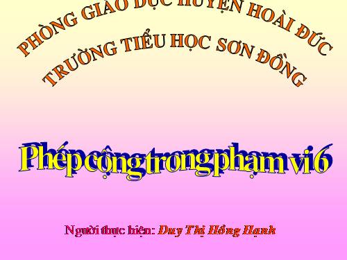 Phép cộng trong phạm vi 6