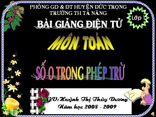 Số 0 trong phép trừ