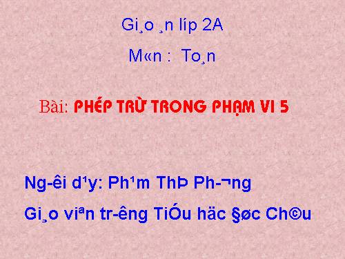 Phép trừ trong phạm vi 5