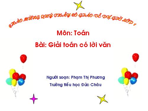 Giải toán có lời văn