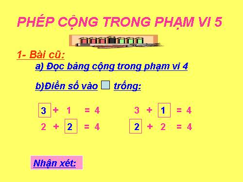 Phép cộng trong phạm vi 5