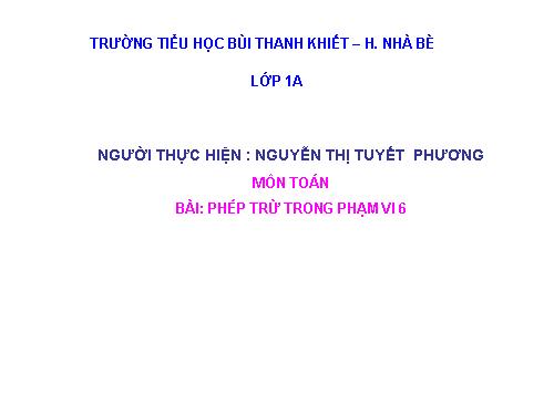 Phép trừ trong phạm vi 6