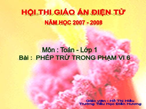 Phép trừ trong phạm vi 6